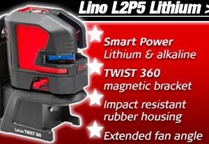 Ristjoonlaser Leica Lino L2P5 + holder Twist 360 + laadija